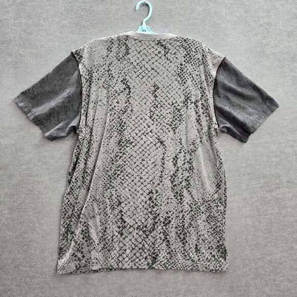Square Zero‎ Men Shirt XL Gray Animal Print Cobra Corset Star Embroidered - Picture 4 of 7